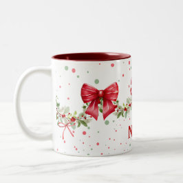 Café Em Dois Tons Red Arco Wreath Garland - Caneca de Natal Personal