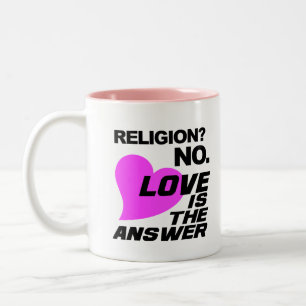 Café Em Dois Tons Religião e caneca de amor