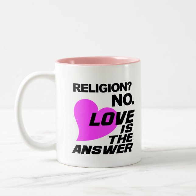 Café Em Dois Tons Religião e caneca de amor (Esquerda)