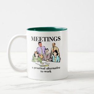 Café Em Dois Tons Reuniões Escritório Humor Local de Trabalho Caneca