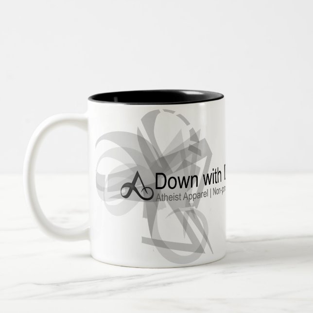 Café Em Dois Tons Roupa ateu - para baixo com caneca de Darwin (Esquerda)