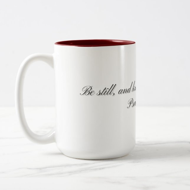 Café Em Dois Tons Salmo 46:10, Caneca de Presente (Esquerda)