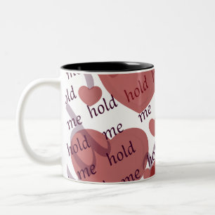 Café Em Dois Tons "Segure-Me" Caneca de Coração Romântico – Amor Fof