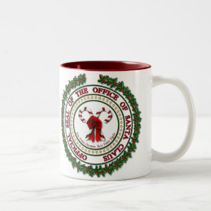 Café Em Dois Tons Selo do escritório da caneca de Papai Noel