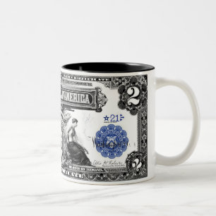 Café Em Dois Tons Série de 1899 2 dólares de caneca do certificado