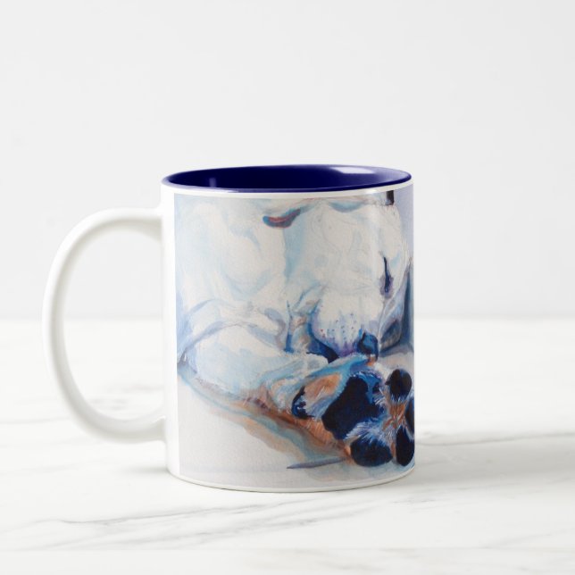 Café Em Dois Tons SHHHHHH! Caneca de labrador retriever (Esquerda)