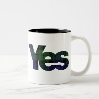 Café Em Dois Tons Sim caneca escocesa da independência 2014 de