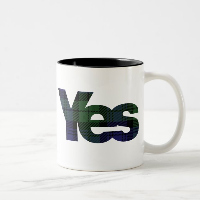 Café Em Dois Tons Sim caneca escocesa da independência 2014 de (Direita)