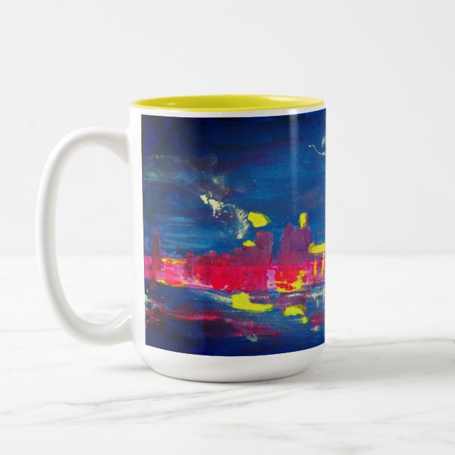 Café Em Dois Tons Skyline de Toronto - caneca de 15 onças (Esquerda)