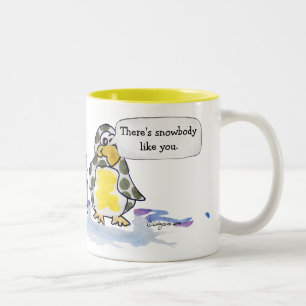 Café Em Dois Tons Snobody gosta de você caneca do pinguim