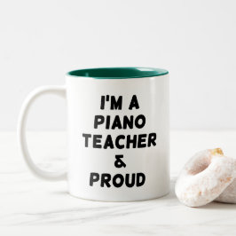 CAFÉ EM DOIS TONS SOU UM PROFESSOR DE PIANO & ORGULHOSO CANECA DE CA