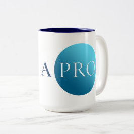 Café Em Dois Tons SOU UM PROFISSIONAL | Caneca de Círculo Azul Minim