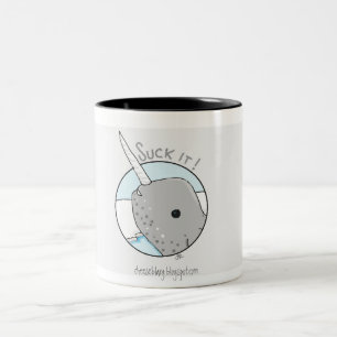 Café Em Dois Tons "Sugue-o" caneca de Narwhal