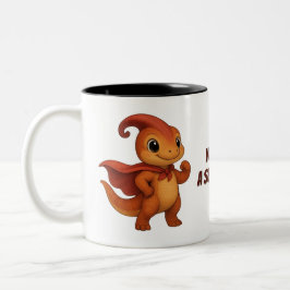 Café Em Dois Tons Super-herói – Caneca de dinossauro fofa com texto