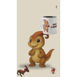 Café Em Dois Tons Super-herói – Caneca de dinossauro fofa com texto