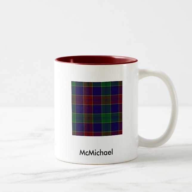 Café Em Dois Tons Tartan de McMichael & caneca da crista (Direita)