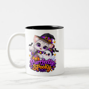 Café Em Dois Tons Título: Perfeitamente Assustador – Caneca de Gato