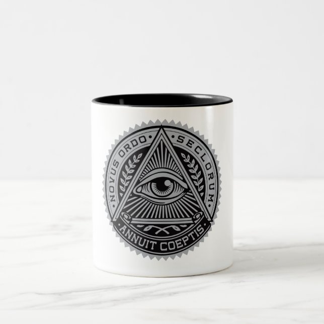 Café Em Dois Tons Toda a caneca de vista do olho (Centro)