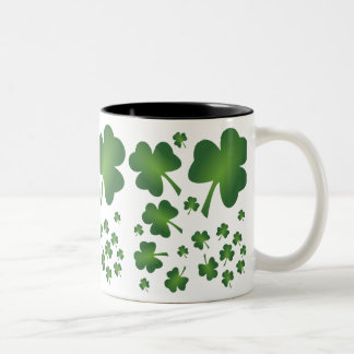 Café Em Dois Tons Trevos - caneca do Dia de São Patrício