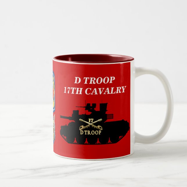 Café Em Dois Tons Tropa de D, 17a caneca da cavalaria M551 Sheridan (Direita)