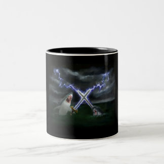 Café Em Dois Tons Tubarão contra a caneca de Narwhal