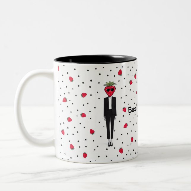 Café Em Dois Tons Um design de caneca divertido e elegante com um mo (Esquerda)
