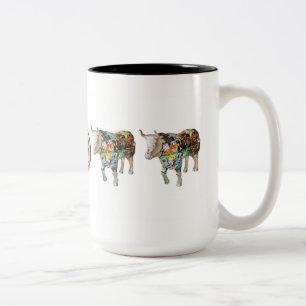 Café Em Dois Tons "Um Oxhibition de confusão" caneca de 15 onças