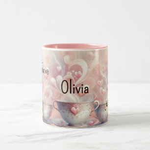 Café Em Dois Tons Uma Caneca de Amor Personalizada