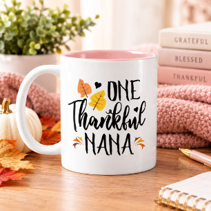 Café Em Dois Tons Uma Caneca Nana Grata, Presente de Ação de Graças 