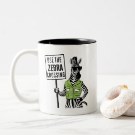 Café Em Dois Tons Use A Caneca De Cruzamento De Zebra