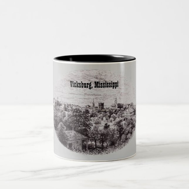 Café Em Dois Tons Vcksburg, caneca de Mississippi (Centro)