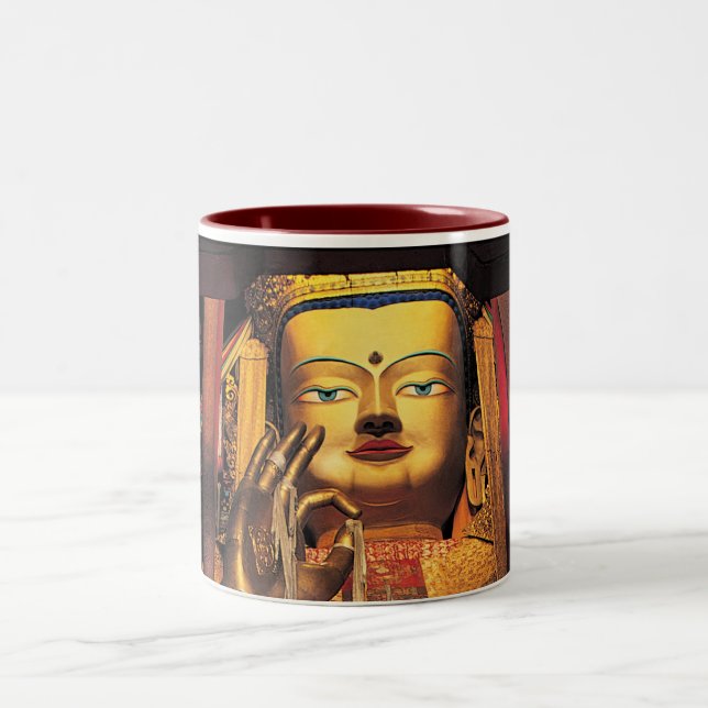 Café Em Dois Tons Vermelho/branco futuros da caneca de Buddah (Centro)