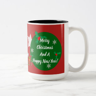 Café Em Dois Tons Véspera de Natal e Ano Novo - caneca