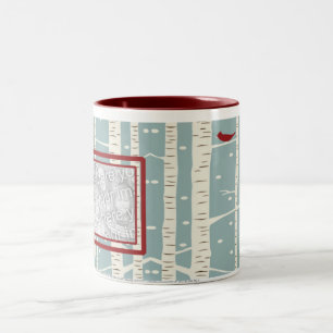 Café Em Dois Tons Vida nas árvores de vidoeiro - caneca da foto
