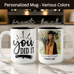 Café Em Dois Tons Você Conseguiu! Caneca de Foto Personalizada, Pres