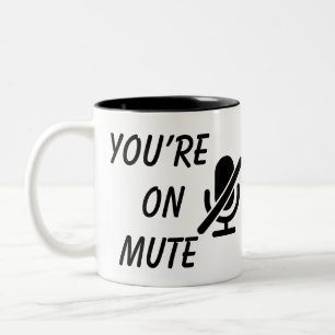 Café Em Dois Tons Você está mudo” Caneca de Trabalho Remoto para Pes