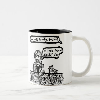 Café Em Dois Tons Você olha a caneca bonita de hoje