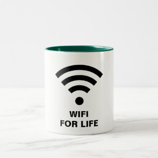 Café Em Dois Tons WIFI PARA o verde de caçador da VIDA caneca do