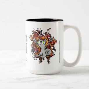 Café Em Dois Tons Wrath de Squirrelly! Caneca espumosa