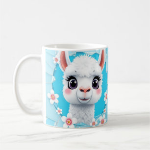 Café embalagem de caneca de lhama fofa 3d, design de ca
