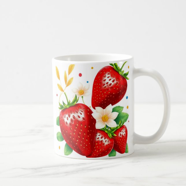 Café embalagem de caneca de morango 3d, design de embal (Direita)