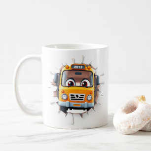 Café embalagem de caneca de ônibus de desenho animado 3