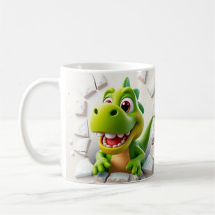 Café Encapsulamento de caneca de dinossauro 3d, enrolam