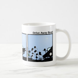 Café Engraçado conduza afastado a caneca de Stickman d