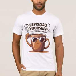 Café Engraçado Empurra Camisa T