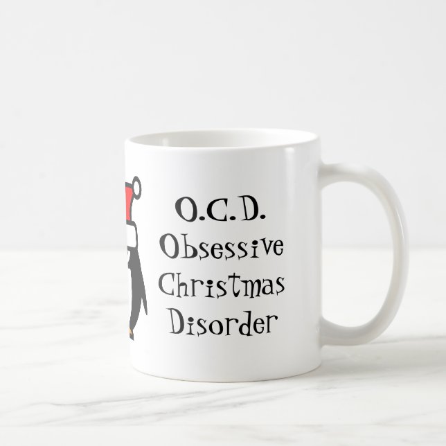 Café Engraçado OCD obsessivo transtorno de natal caneca (Direita)