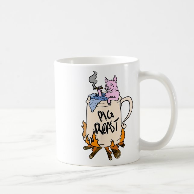 Café Engraçado Rostro De Uma Caneca de cerveja De Cerve (Direita)