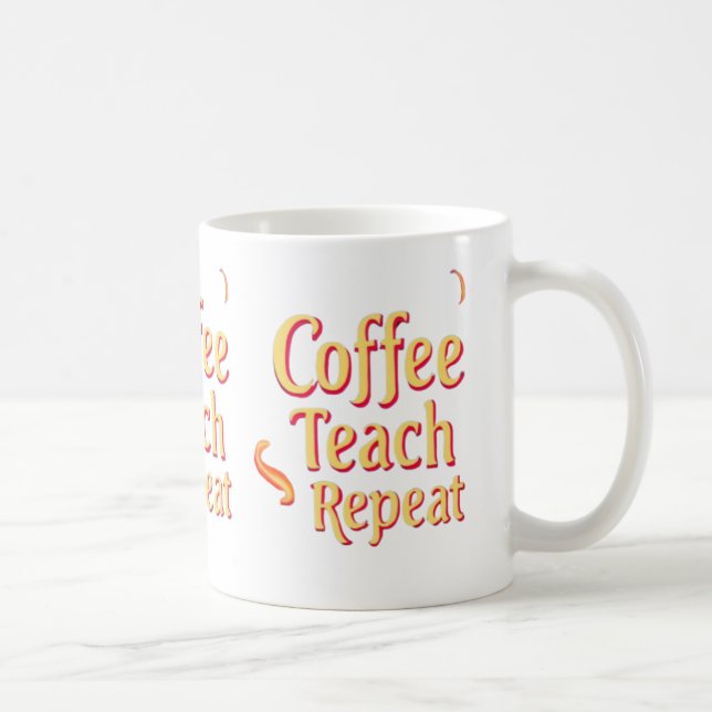 Café, Ensino, Repetir - Caneca De Professora Motiv (Direita)