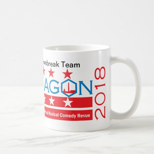 Café Equipe 2018 de Newsbreak do hexágono caneca de 11 (Direita)