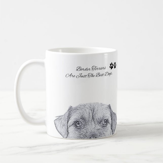 Café Esboço do cão de Terrier de beira, caneca do (Esquerda)